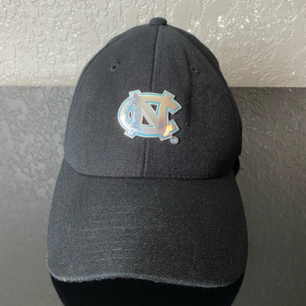 North Carolina colosseum Tar Heels StrapBack Hat black chrome plated emblem